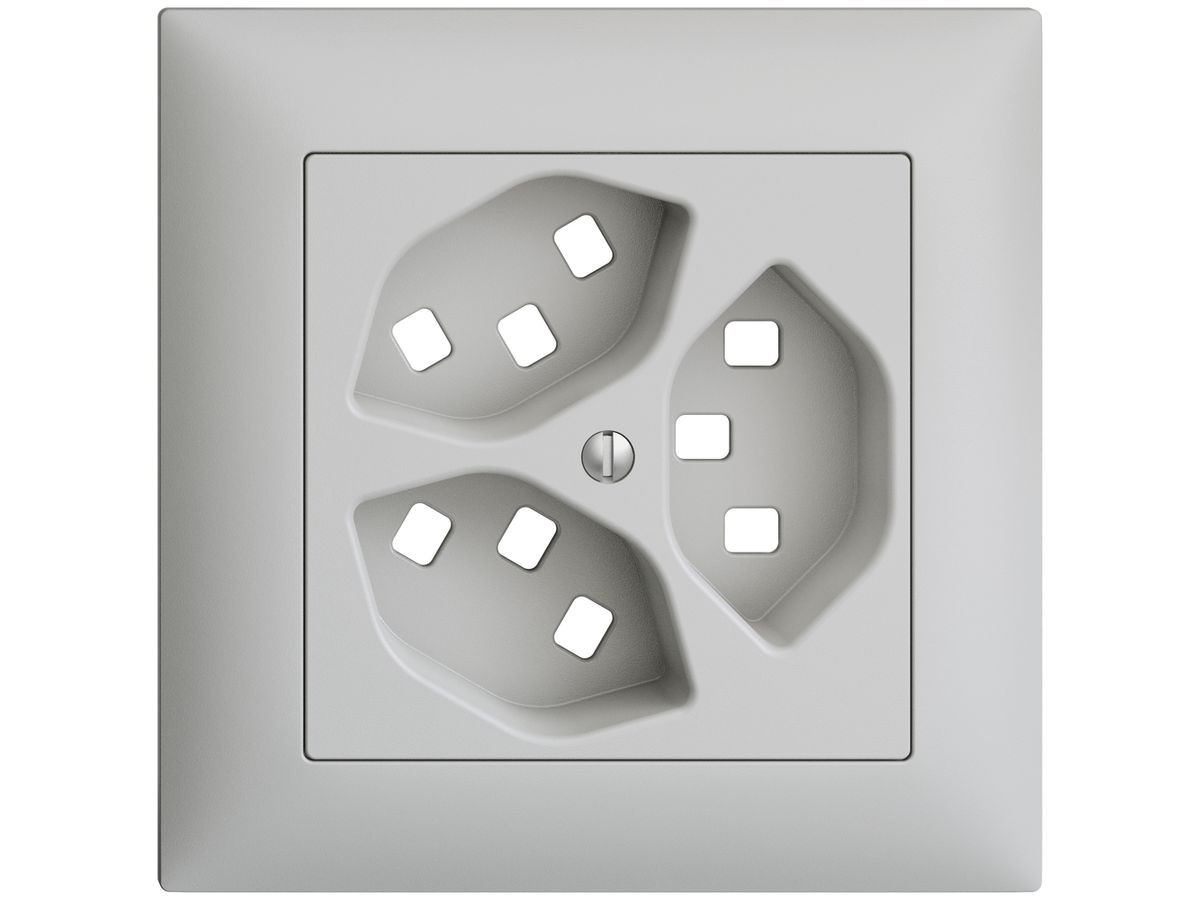 UP-Frontset EDIZIOdue hellgrau 88×88mm 3×T23