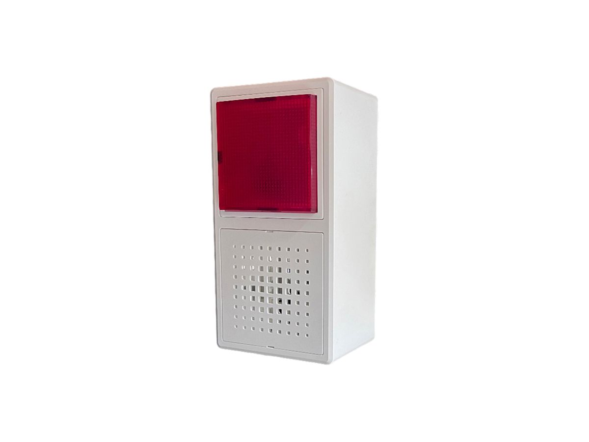 AP-Blitzleuchte Hugentobler 316LA 24V DC IP21 Xe 5J rot Sirene Dauerton