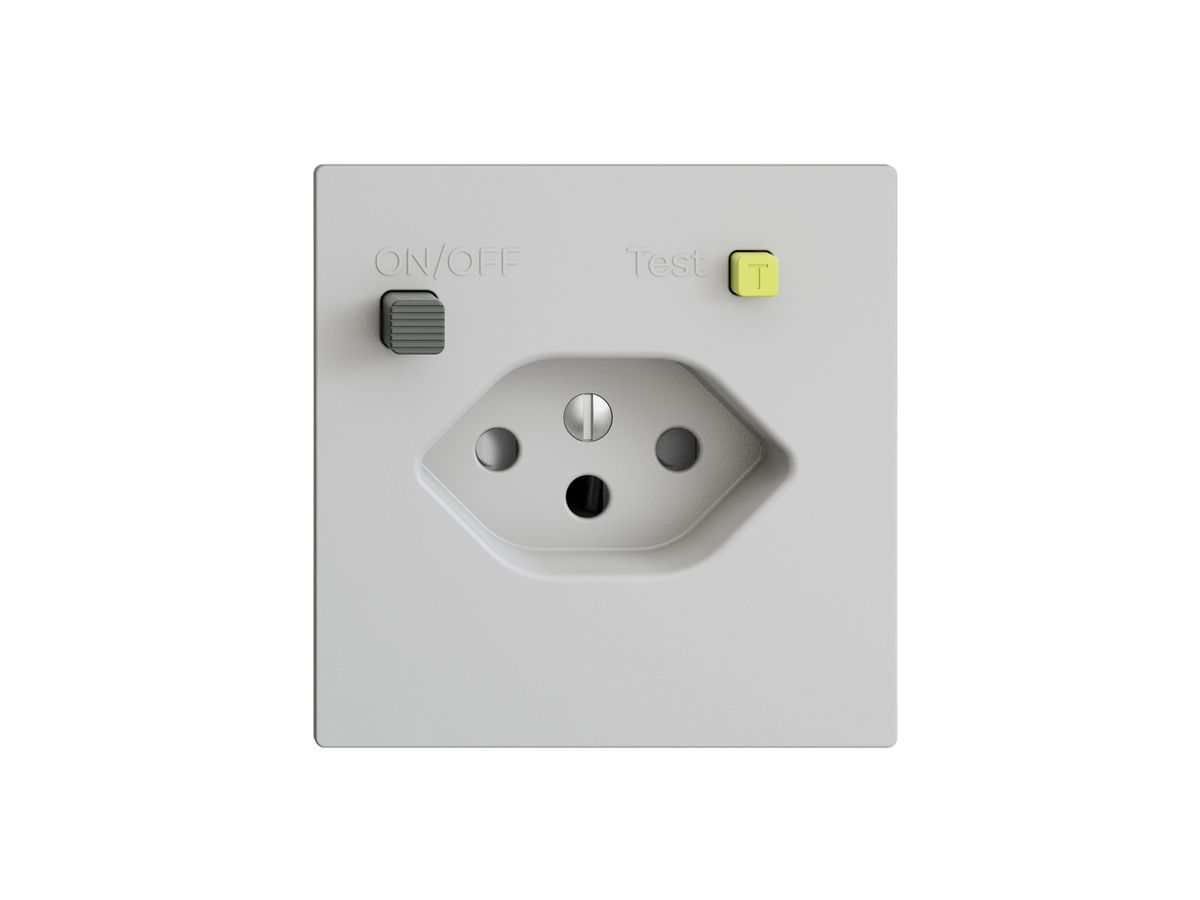 UP-Steckdose EDIZIOdue T13 FI 30mA F, shutter, hellgrau
