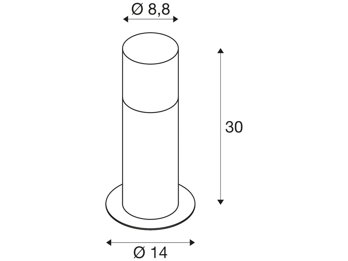 Pollerleuchte SLV GRAFIT round E27 30 11W 300mm IP44 Aluminium anthrazit