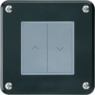 KNX-Storentaster Hager BA robusto A 2-fach 86×86mm schwarz