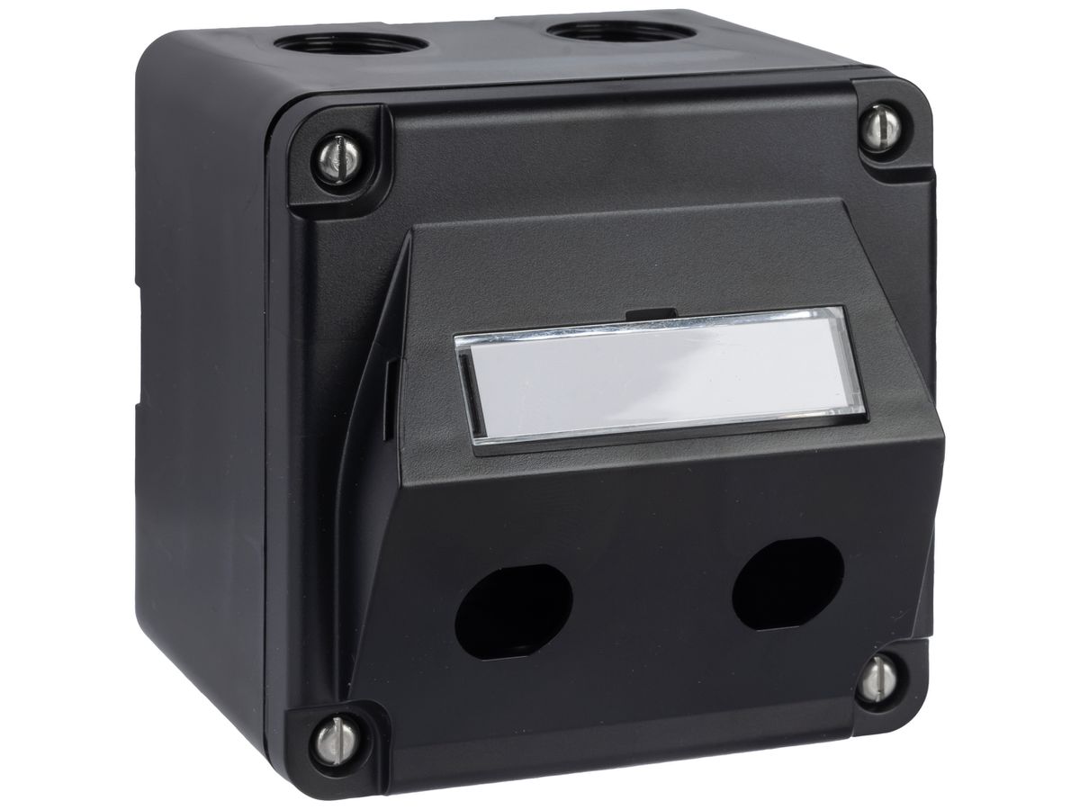 AP-Montageset R&M 2×HEC-QR schräg IP67 87×87mm schwarz