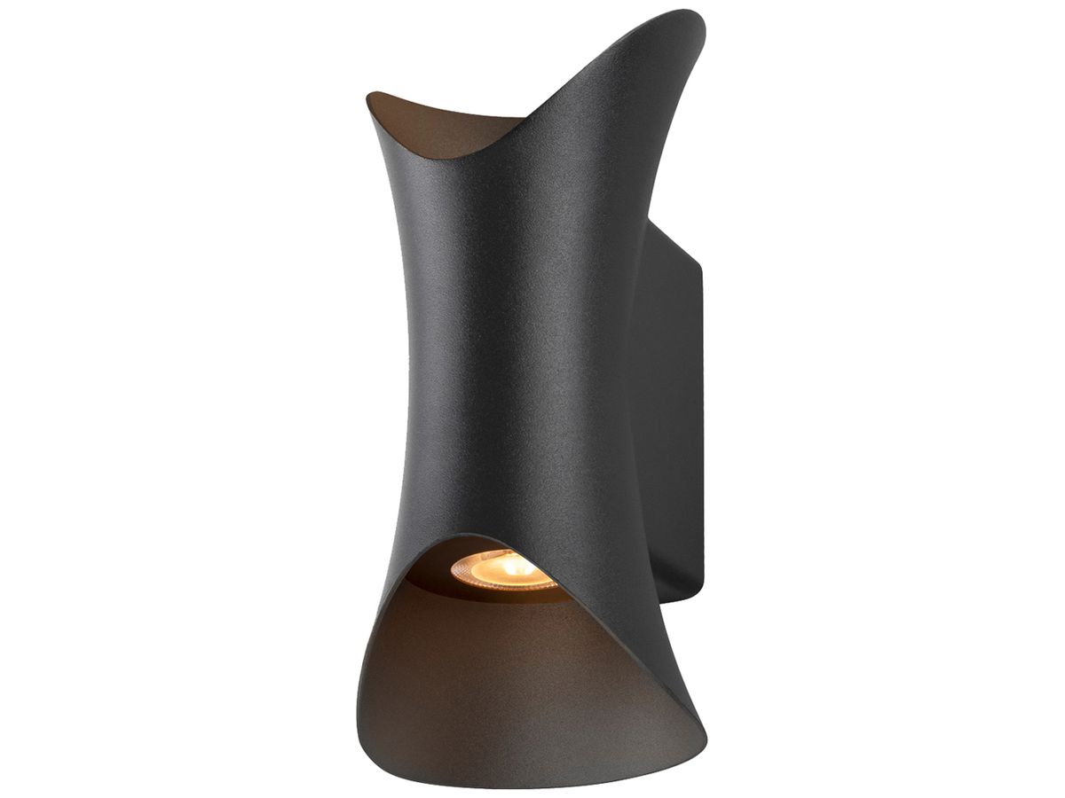 LED-Wandleuchte SLV MODELA 7.5W 770lm 827 IP65 DIM direkt/indirekt schwarz