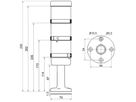 Signalsäule WERMA KS72 Design BM, 24VAC/DC, grün/gelb/rot