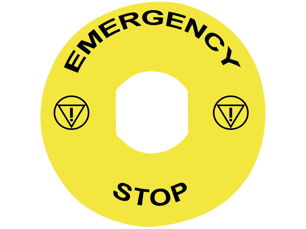Bezeichnungsschild Schneider Electric Emergency Stop