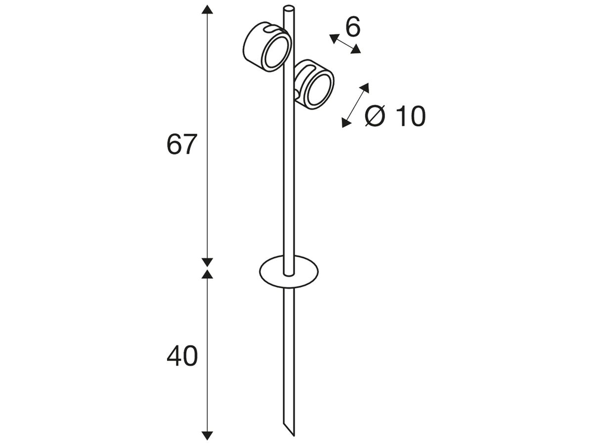 Spiessleuchte SLV SITRA 360, 2×GX53 9W IP44 anthrazit
