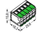 Verbindungsklemme WAGO Green Range 10L 0.2…4mm² mit Hebel grün Transparent
