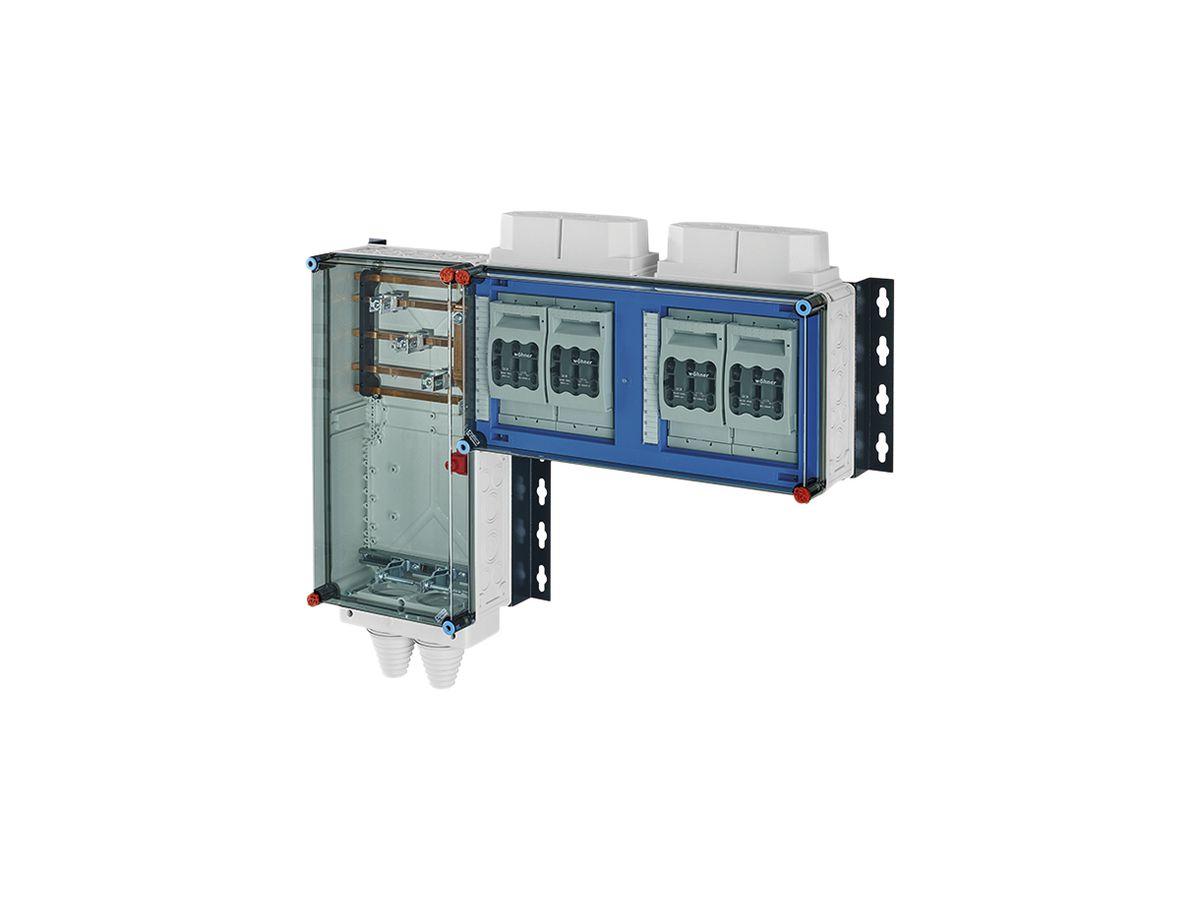Verteiler Hensel Mi 4×3×NH 00, 125A, Sammelschiene 250A 5-polig