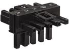 T-Verteiler WAGO 5L Stecker/2×Buchse schwarz