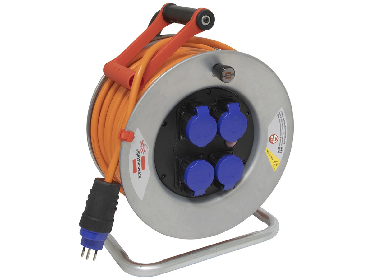 Kabelrolle Garant SK 320 Ø320mm 50m 3×2.5mm² 4×T13 Stahl grau IP55