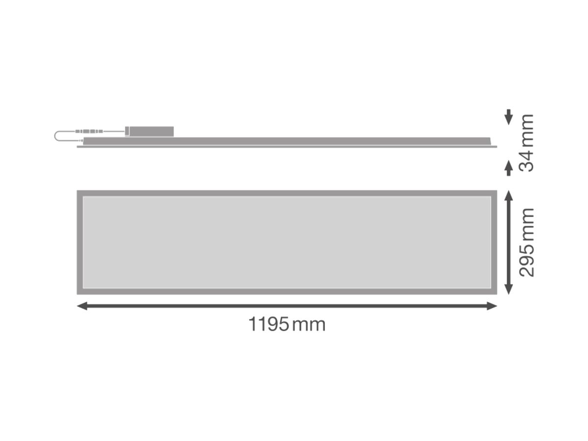 LED-Panelleuchte LEDVANCE COMPACT 30W 4200lm 3000…4000K IP50 1195×295 weiss