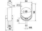 Schnellverleger BET 2056 F-Fuss Kunststoff 52…58mm 1×Kabel Stahl tfZn