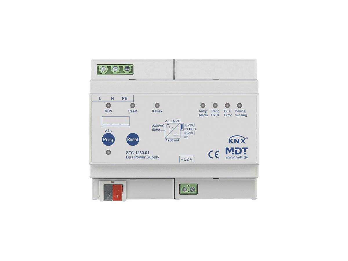 REG-Spannungsversorgung KNX MDT STC-1280.01 30V 1280mA 1 Linie 1 Drossel 6TE