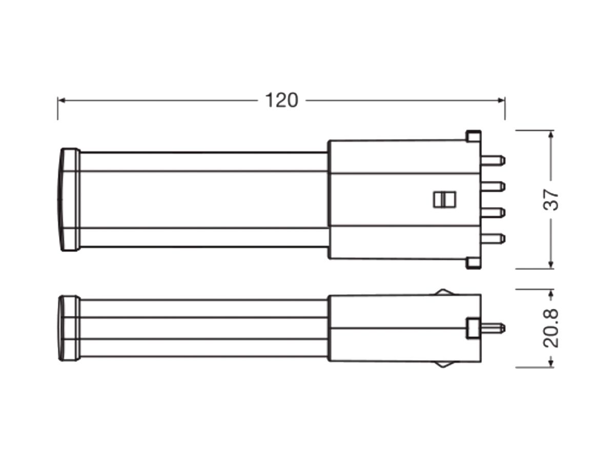 LED-Lampe LEDVANCE DULUX S 2G7 3.5W 400lm 6500K matt 120mm