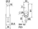 Schnellverleger BET 2056 H-Fuss Kunststoff 22…28mm 2×Kabel A2 1.4301