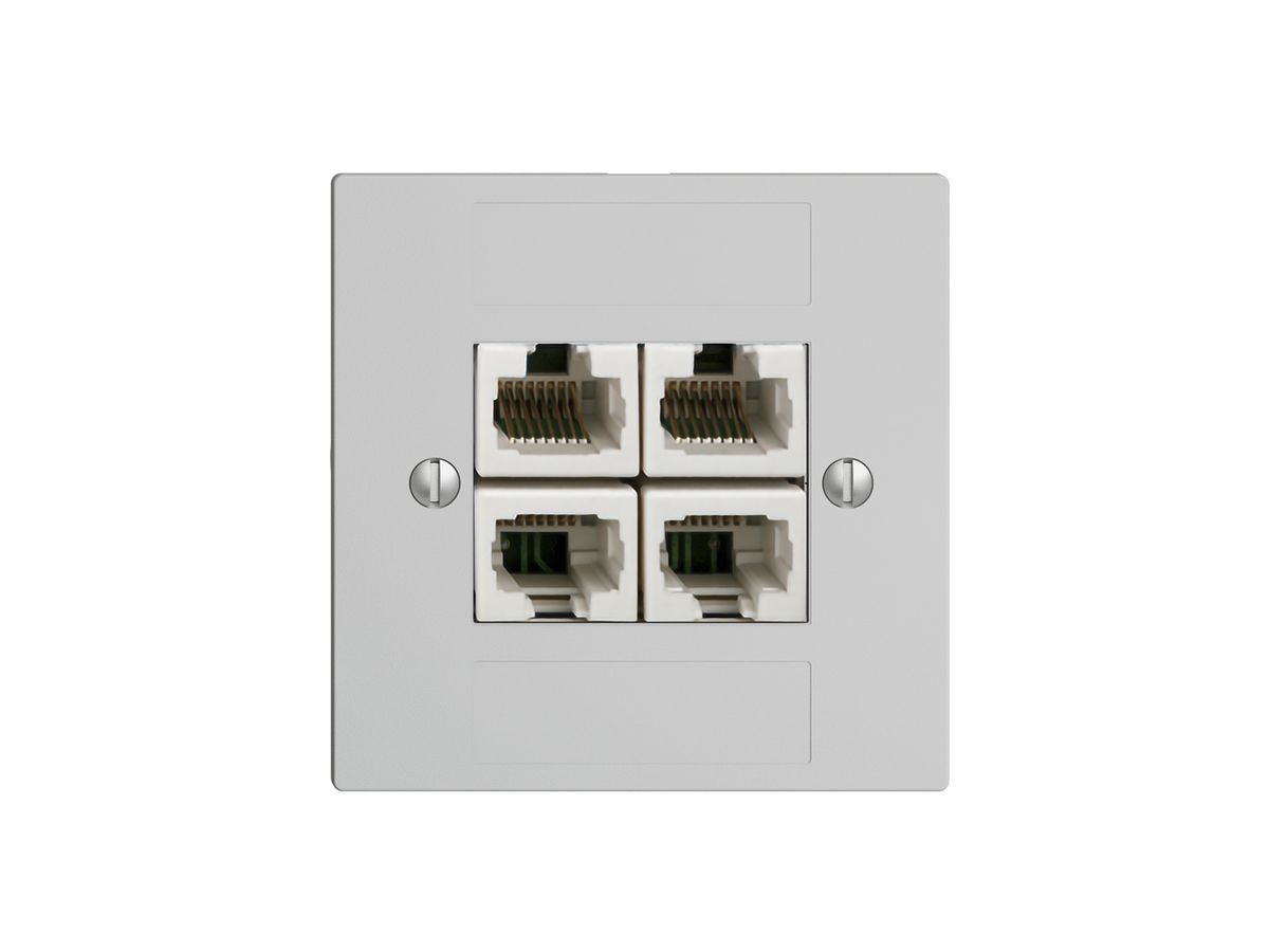 UP-Dose 4×RJ45/u 4P getr. EDIZIOdue hellgrau ITplus
