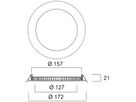 LED-Downlight Sylvania Flat 157 12W 1100lm 4000K IP44 120° DIM 172mm weiss