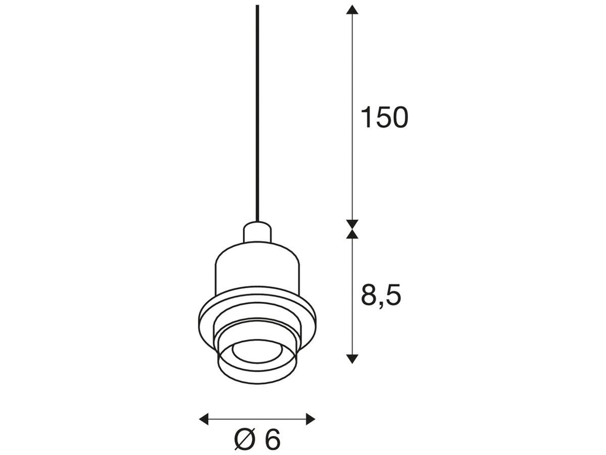 Pendelleuchte SLV FENDA E27 60W mit Kabel 1.5m IP20 weiss