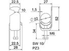 Schnellverleger BET 2056 H-Fuss Metall 16…22mm 1×Kabel Stahl tfZn