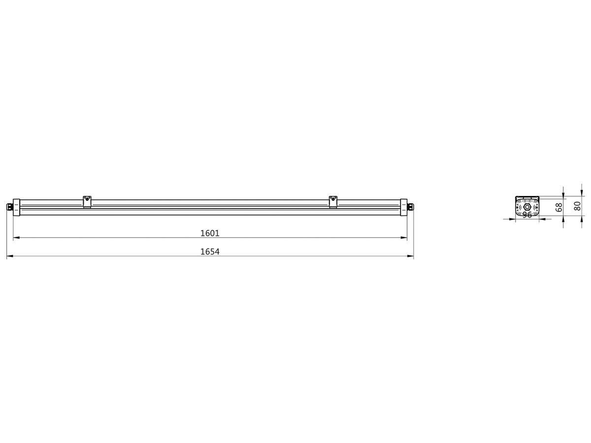 LED-Nassraumleuchte Philips WT490C TW3 51W 8000lm 4000K IP66 weiss