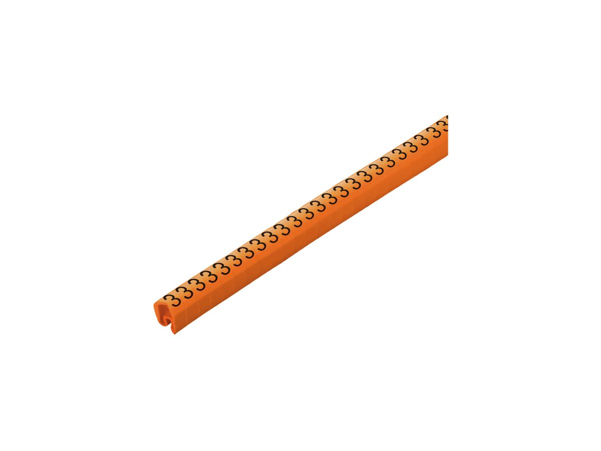 Leitermarkierer Weidmüller CLI C CD für Ø4…10mm 4×7mm Aufdruck: 3, orange