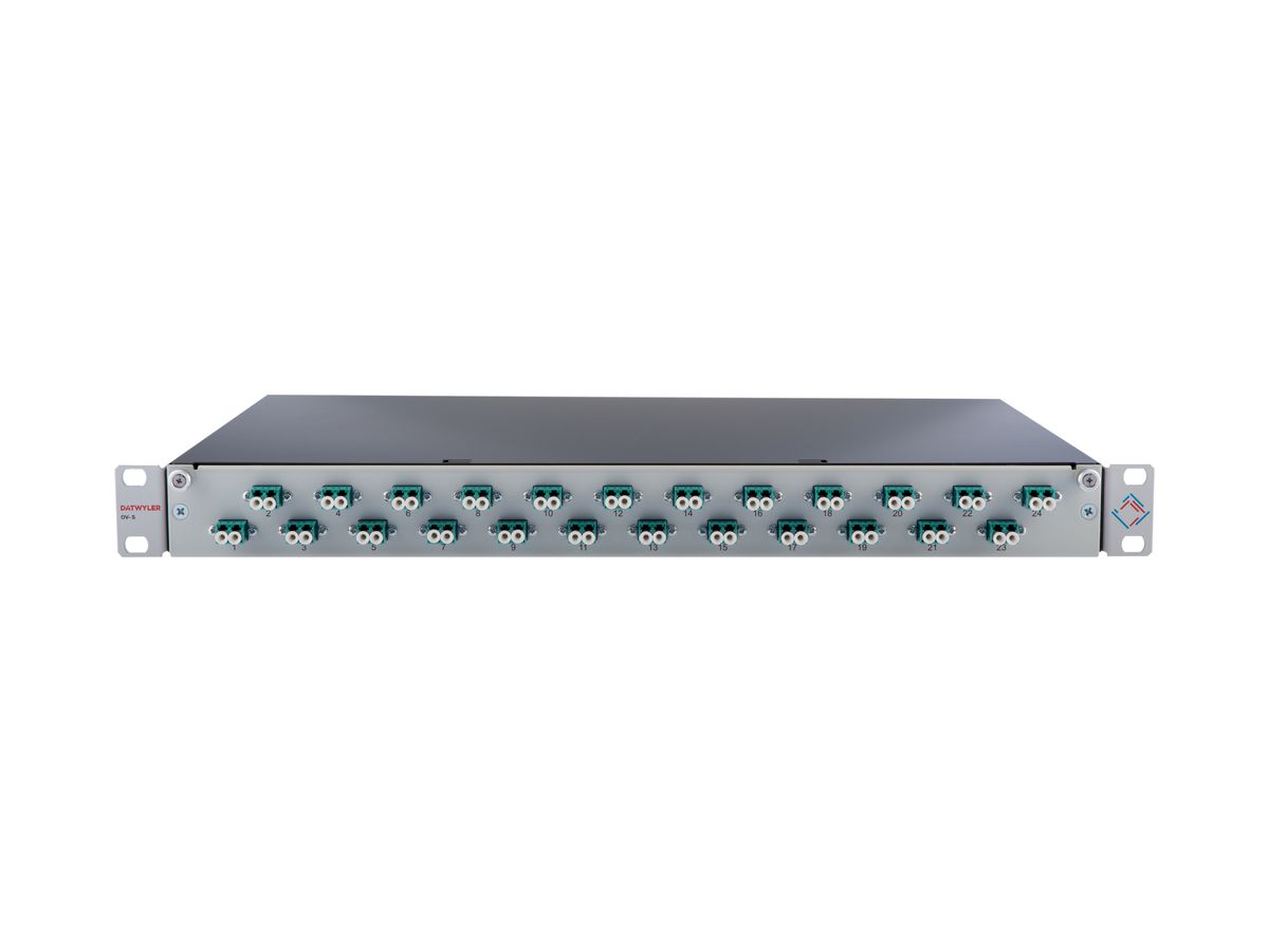 Patchpanel LWL 19" Breakoutbox 1HE 24×LCD/PC türkis, MM OM3