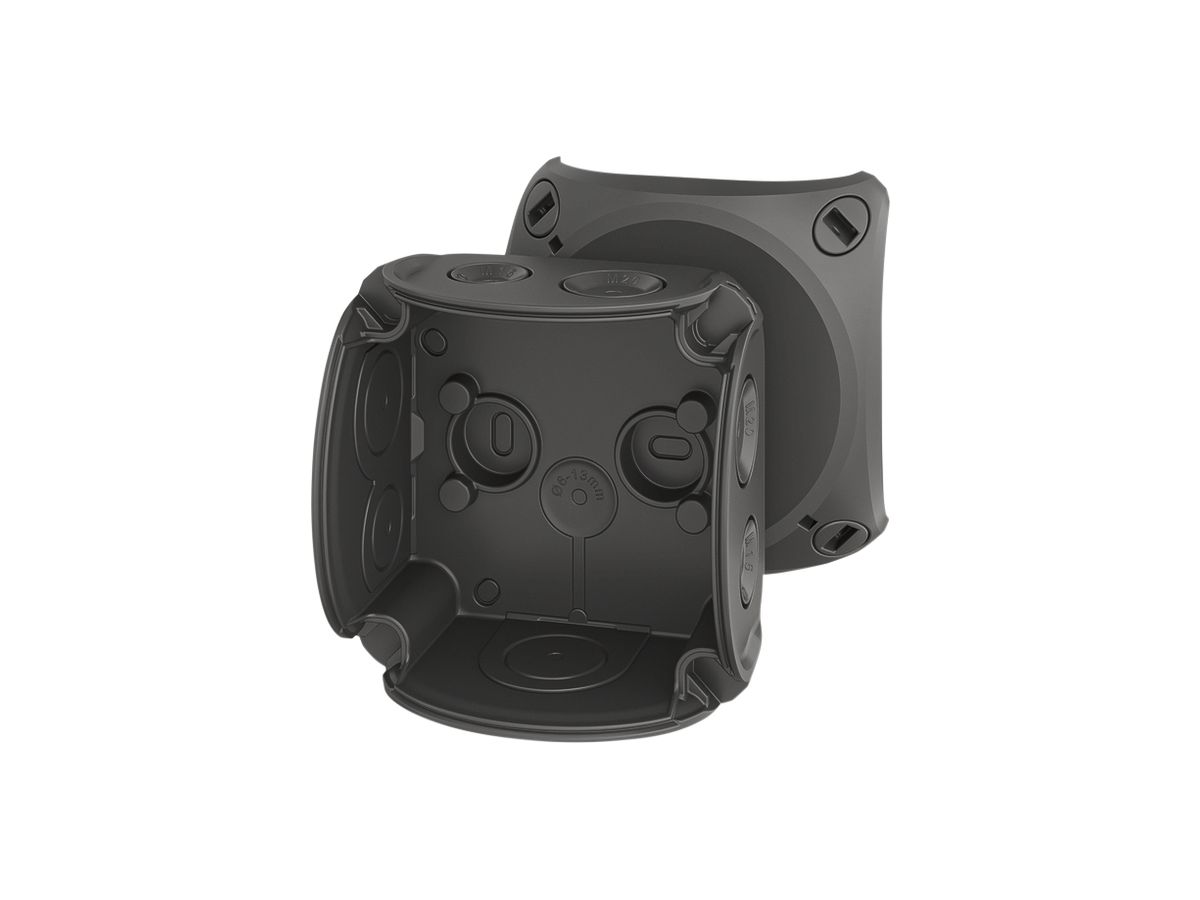 AP-Abzweigdose Gustav Hensel DK 0100 B 84×84×55mm Kunststoff IP66 schwarz