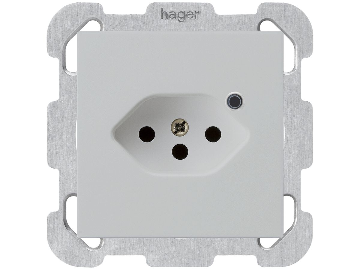 UP-Steckdose Hager kallysto 1×T13 beleuchtet B lichtgrau