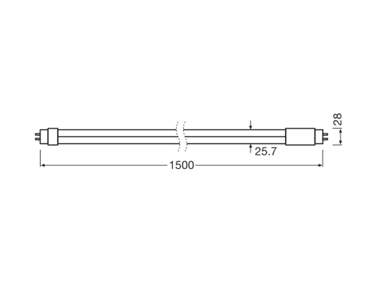 LED-Röhre LEDVANCE G13 22.1W 4100lm 4000K 1500mm T8 mattiert 90°