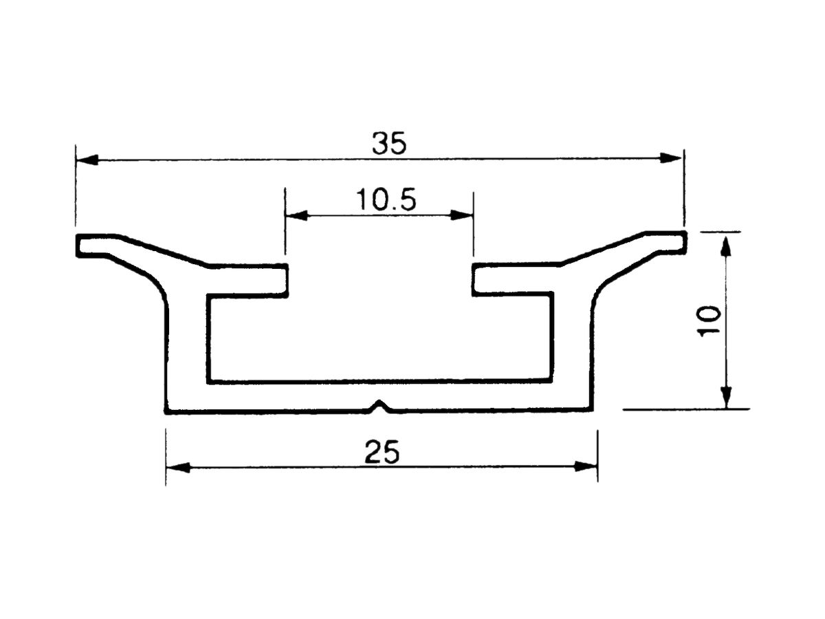 Apparateschiene Al 35×10mm L=3m