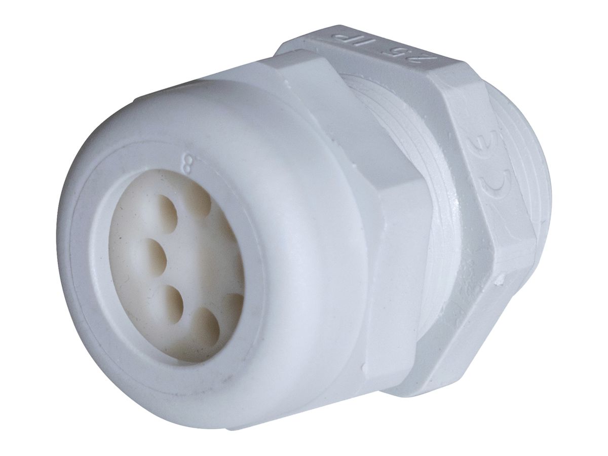 Kabelverschraubung WADI Multi, M25 für 8 Kabel Ø3…4mm 11mm PA IP68 lichtgrau