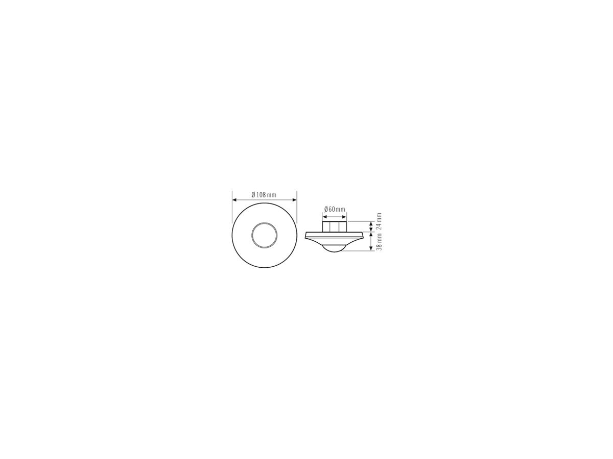UP-Präsenzmelder KNX ESYLUX PD-C 360i/8 UP BK, schwarz