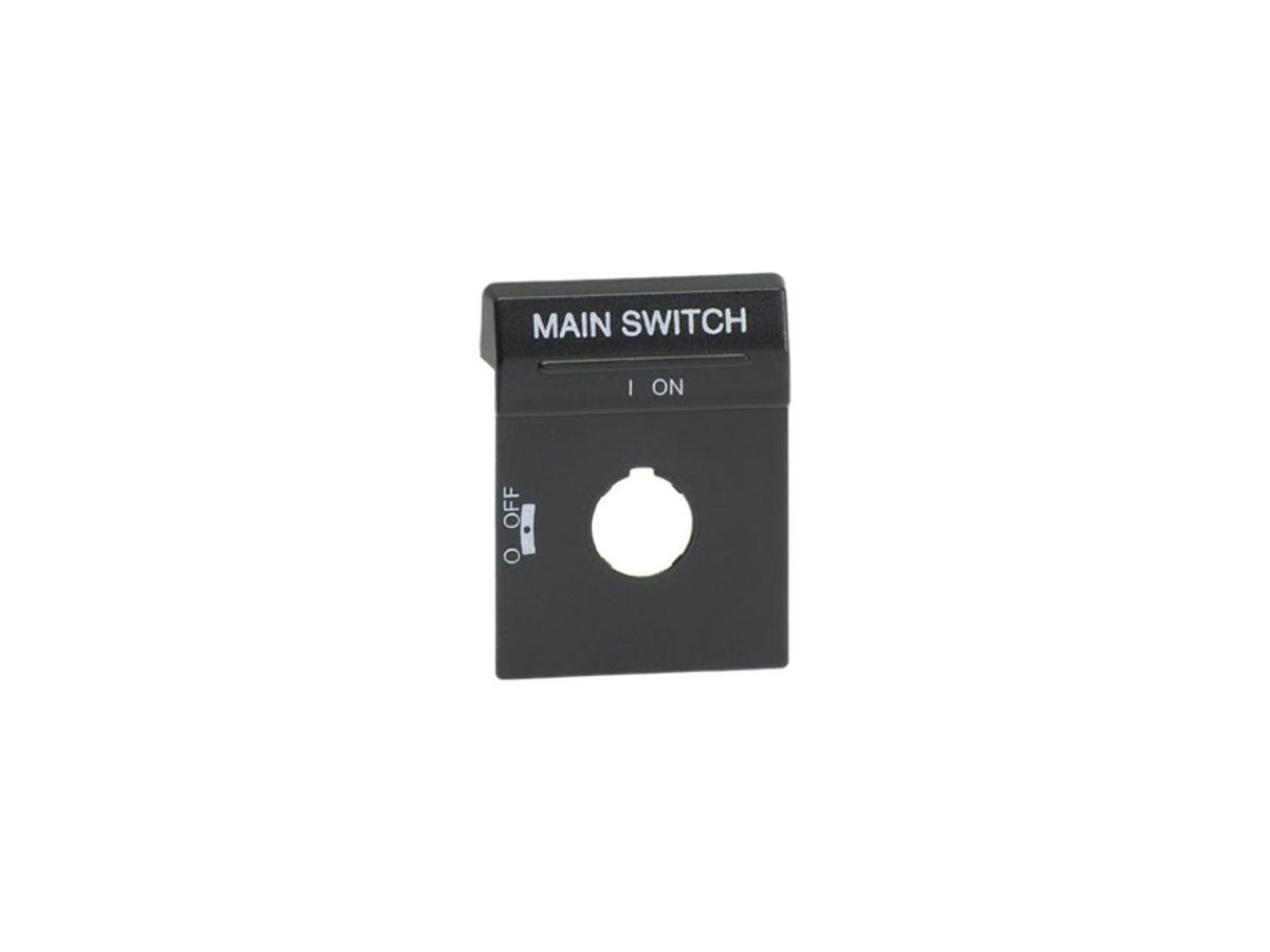 Beschriftungsschild schwarz für Griff für OH 1+OH 3 Main Switch