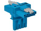 T-Verteiler WAGO 5L 1×Stecker/2×Buchse blau 16A 400V Cod.I m.fehlsteckgeschützt