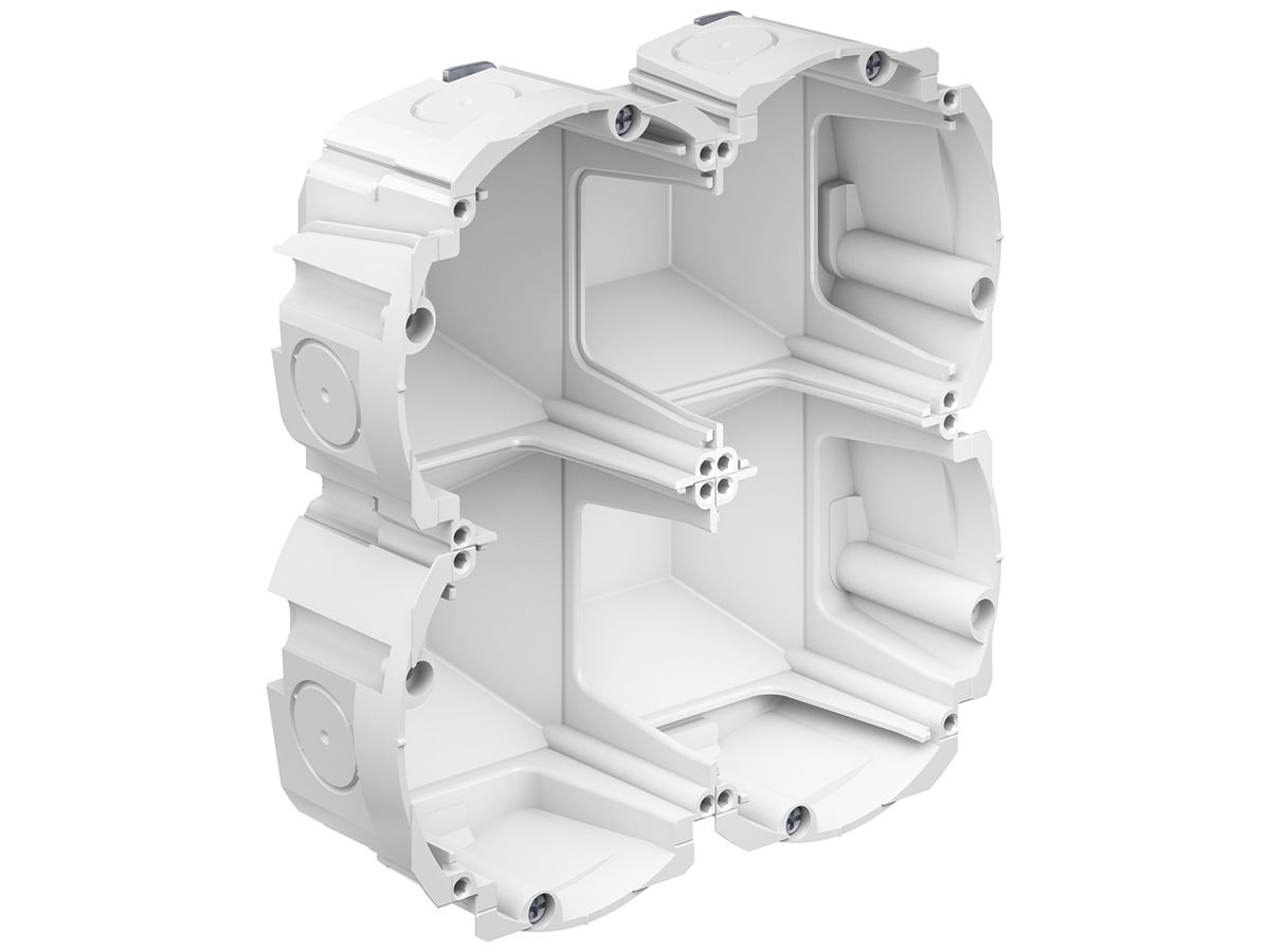 Hohlwanddose AGRO Quickbox H1 2×2 Ø83mm halogenfrei weiss