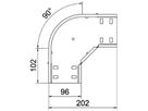 Bogen BET RB 90° 35×100mm Stahl bandverzinkt