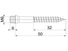 Stockschraube BET HST M6 50mm Stahl galvanisch/elektrolytisch verzinkt