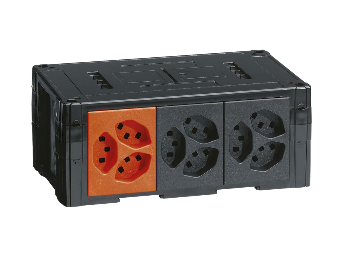 Consolidation Point Hager mit 2 Stück 3×T23 und 1 Stück 3×T23 orange, schwarz