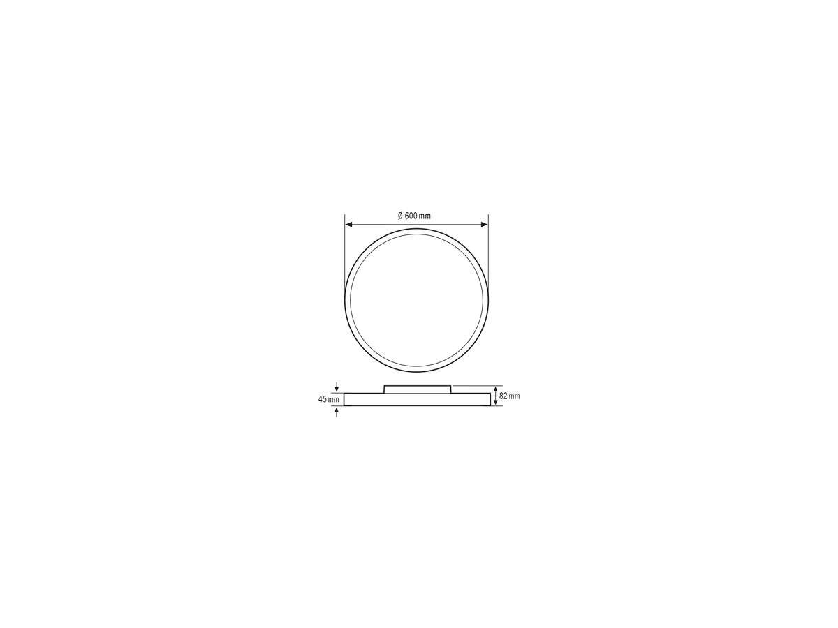 LED-Decken-/Wandleuchte ESYLUX SVENJA CL 600, 48W 3000K 5600lm DALI-2