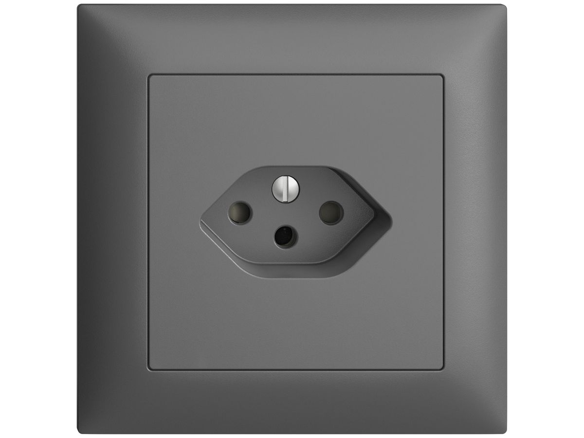 UP-Steckdose EDIZIOdue T13 dunkelgrau mit Shutter