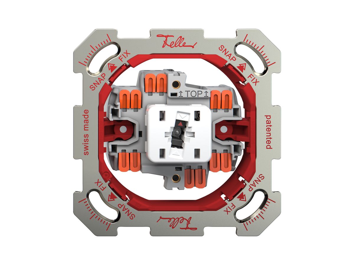 UP-Leuchtdruckschalter Feller SNAPFIX® 6/1L Seitenlinse LS rot