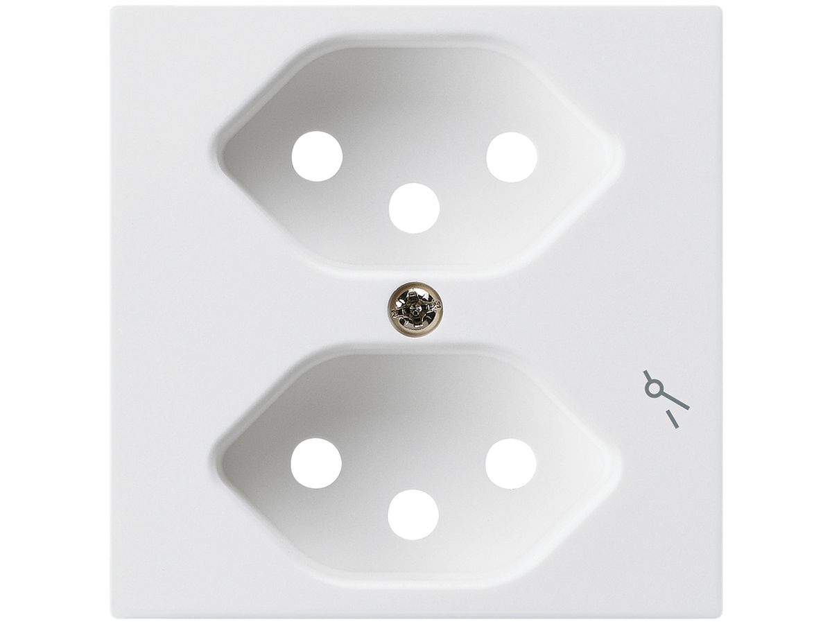 Frontplatte kallysto 2×T13/1 60×60 weiss für Steckdose 2×T13/1