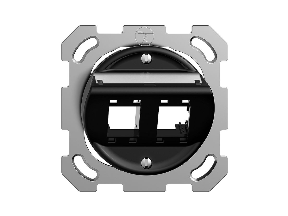 UP-Montageset Sdue QM, mit Schrägauslasshaube 2×RJ45 freenet schwarz