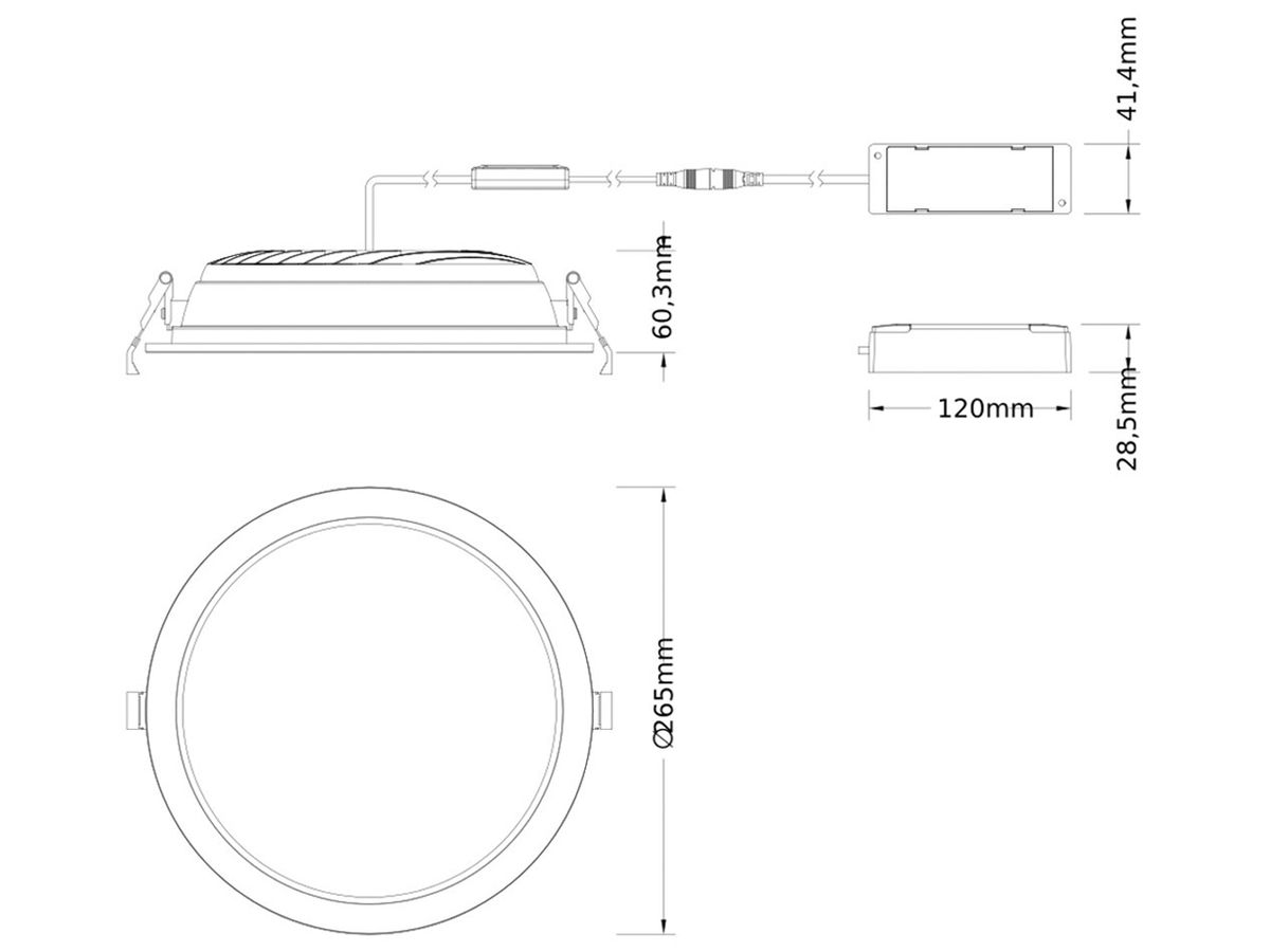 LED-Downlight LEDVANCE COMFORT OP 42W 5000lm 930/940 IP20/44 100° Ø265 weiss