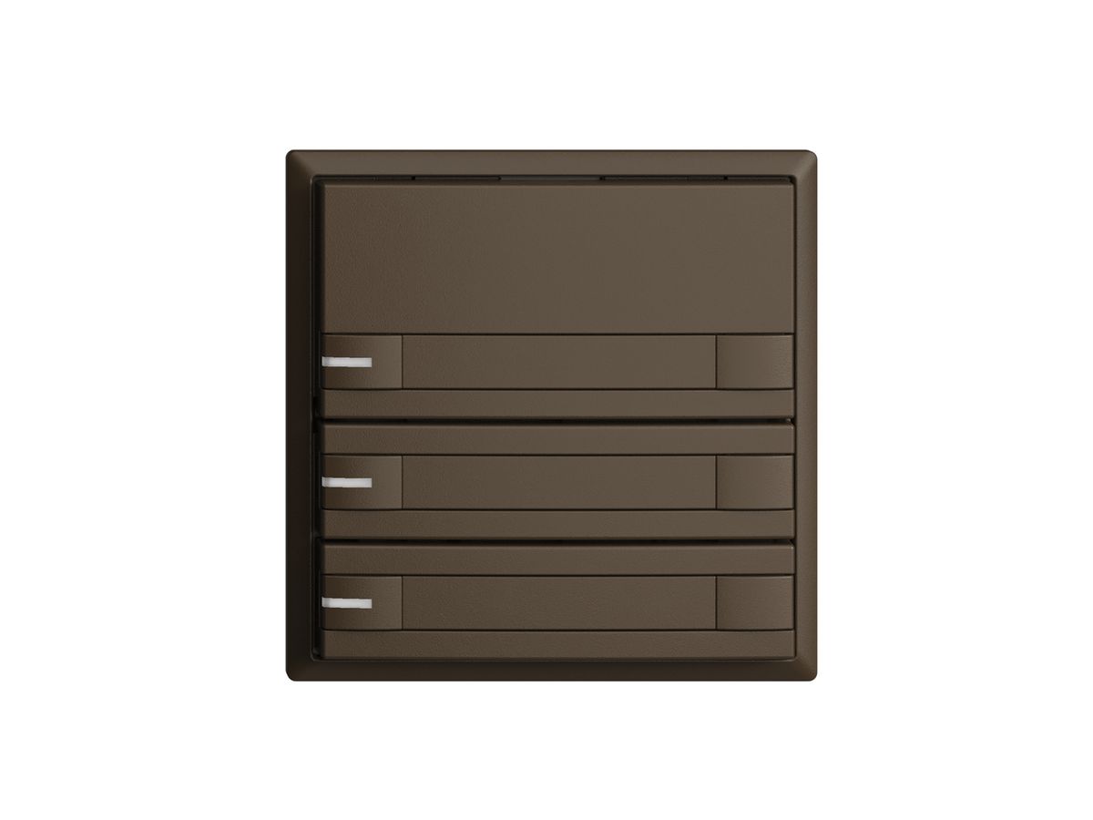 UP-Taster KNX 3-fach EDIZIOdue coffee RGB mit LED mit Papiereinlage