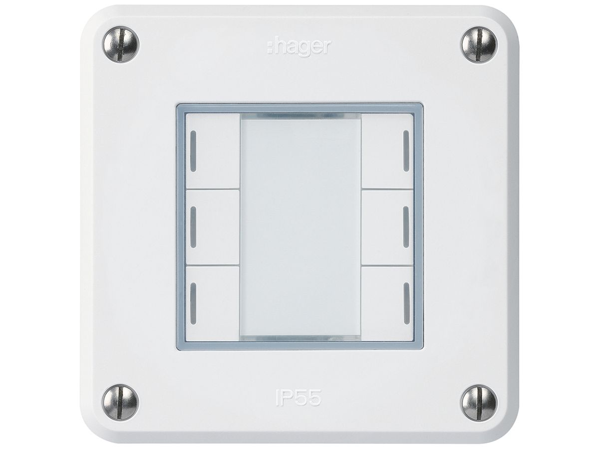 UP-Taster robusto C KNX 6× RGB LED s/e-link weiss