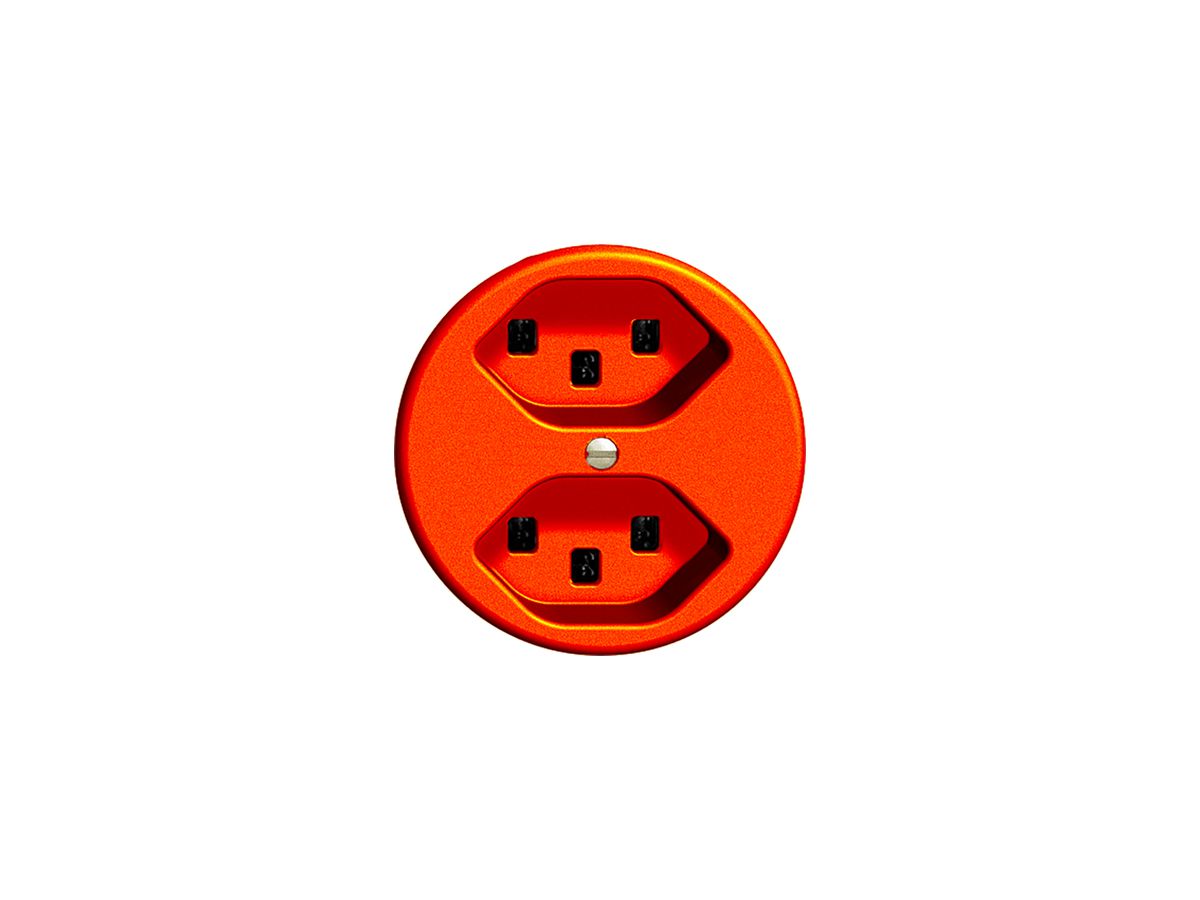 Steckdose FH 2×T23 16A orange, mit Steckklemmen