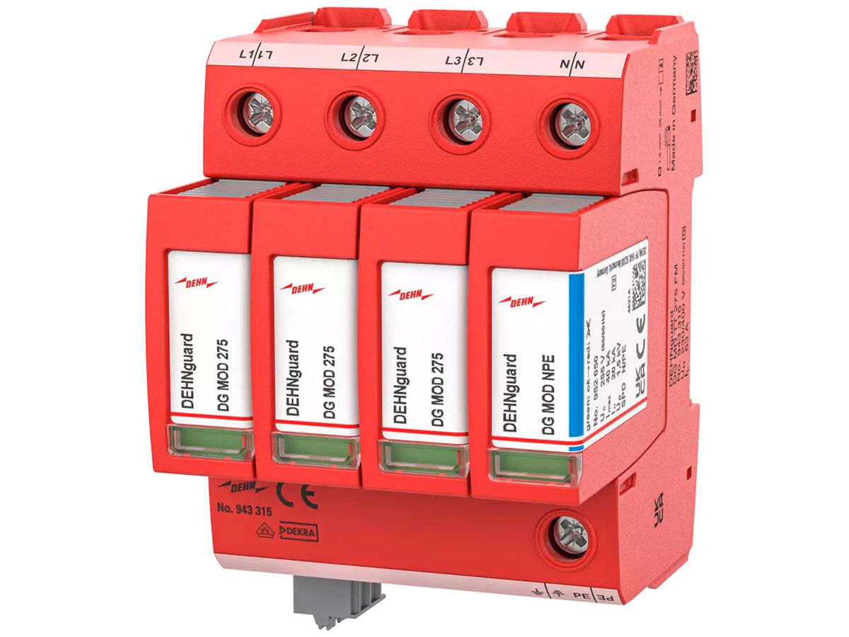 Überspannungsableiter DEHN/elvatec DEHNguard MD FM TT 4P 230V 125A 63A 4 TE