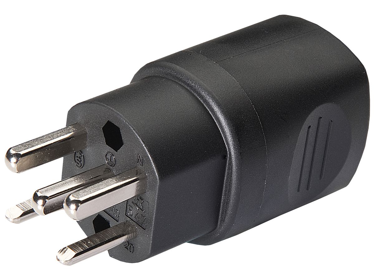 Stecker ELBRO T25 schwarz 16A 400V