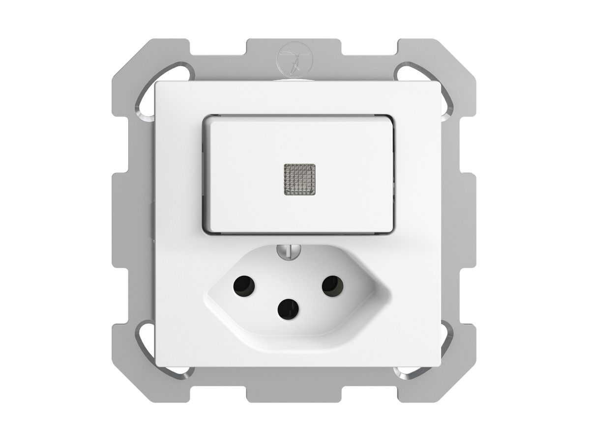 UP-Leuchtkombination A-R/1L+T13 weiss LS EDIZIOdue mit Linse, LED gelb